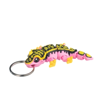 Gekon orzęsiony różowy - brelok do kluczy